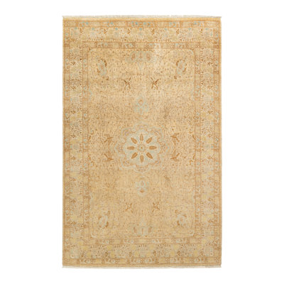 Tapis unique en laine noué à la main de style nouvel âge 4 pi x 6 pi 2 po Shalunda