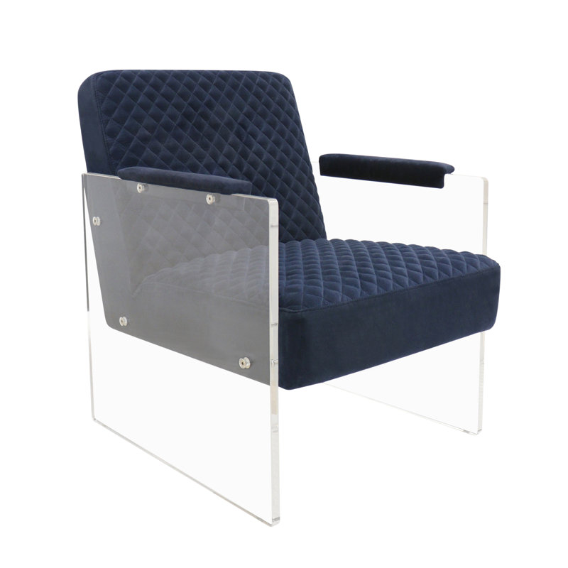 Tribecca 24" Wide Velvet Armchair, Navy Velvet