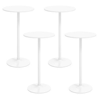 Ensemble de 4 tables de bar rondes à hauteur réglable avec base en métal