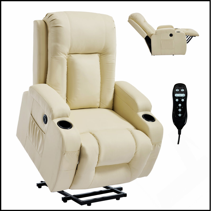 Fauteuil inclinable en polyuréthane PU, Beige