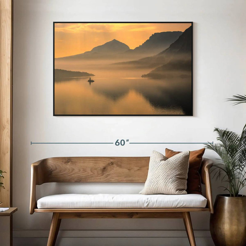 Saint Mary Mountain Lake, 46 po x 31 po, Cadre flottant noir