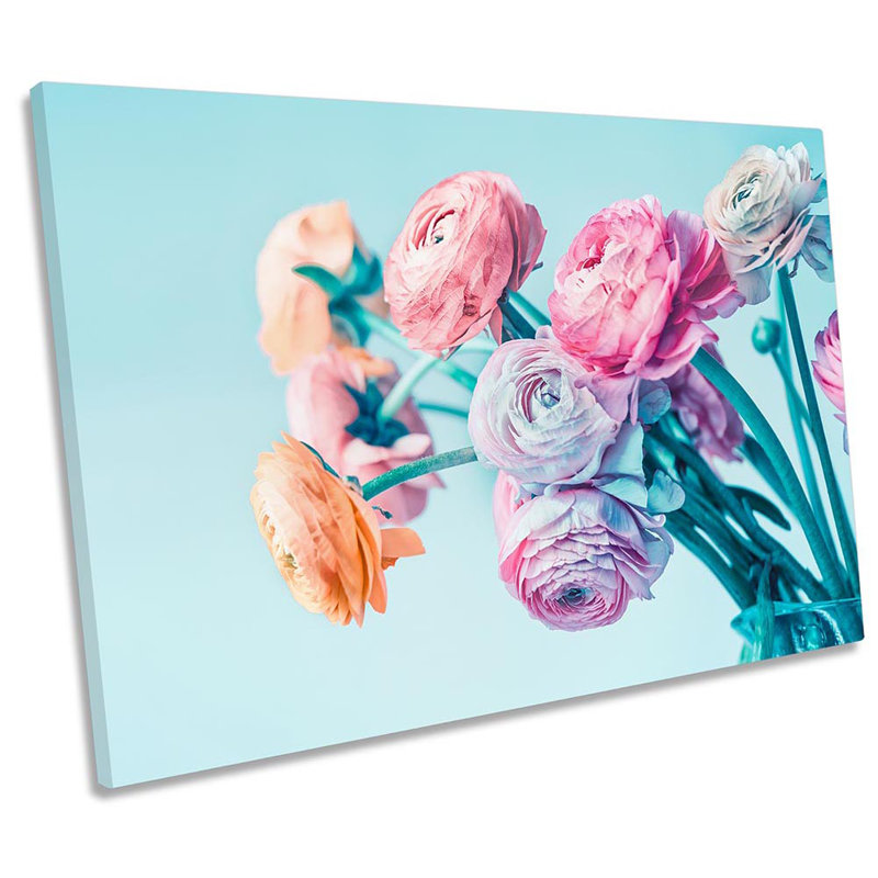 Flowers Bunch Floral - Wrapped Canvas Print, 50.8cm H x 76.2cm W x 2cm D