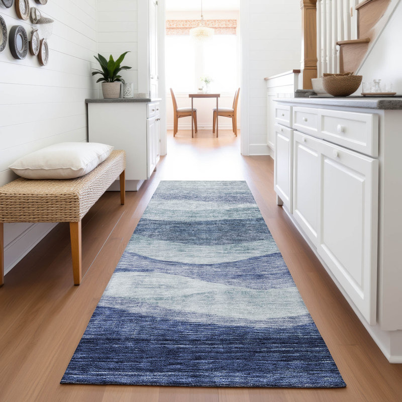 Premium Machine Washable Krause AMF1141 Swirls Rug, Runner 2'3" x 7'6"