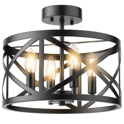 4-Light Semi Flush Mount Ceiling Light Fixture