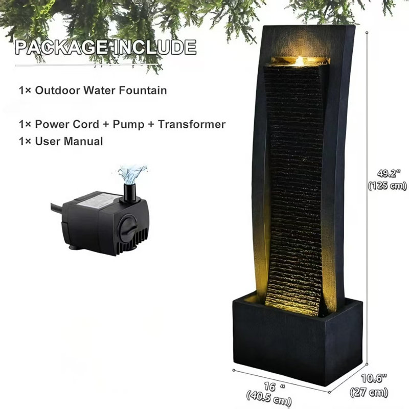 Fontaine de sol avec lumière Nellysford