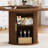 55" Round Dining Table (Walnut) Seats 6 - Wooden Dining Table With Double Storage Shelves, Rotating Tray, And Wavy Sliding Door - Suitable For Dining/Living Rooms-2089943571