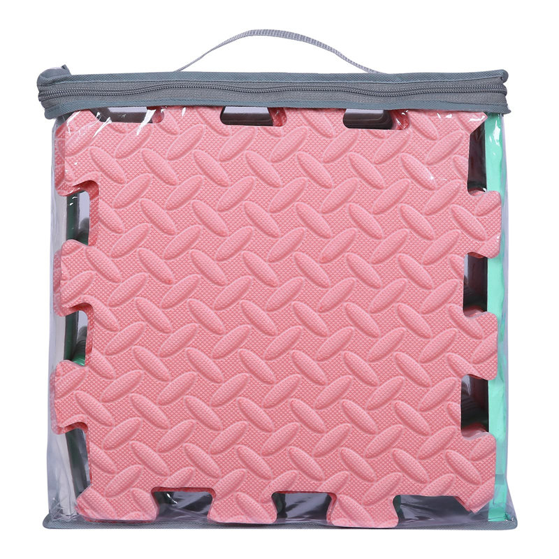 Tapis de jeu en mousse imbriquée, Rose / blanc / vert menthe