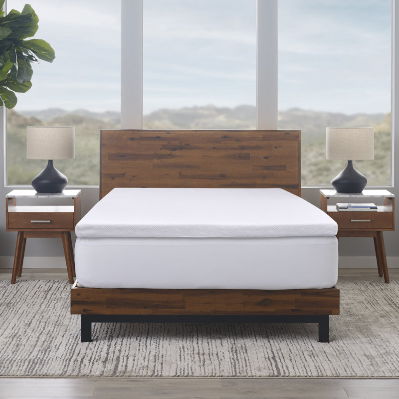 3" Dual-Layer Memory Foam Mattress Topper with High-Density Foam and Washable Cover , Queen
