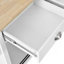 Chariot de cuisine polyvalent avec comptoir à abattants en bois d'hévéa de qualité supérieure pour une fonctionnalité accrue-1615600772