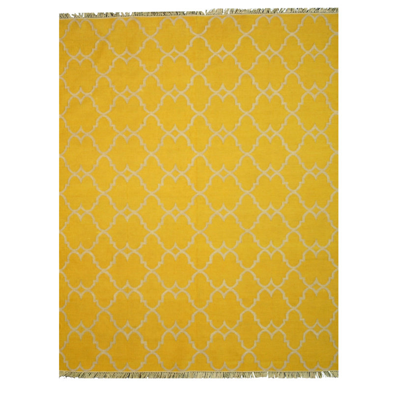 Tapis jaune noué à la main Sung