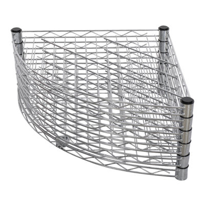 Support de rangement en coin à 6 niveaux - Tablette réglable en métal robuste avec doublures pour salle de bain, cuisine ou salon