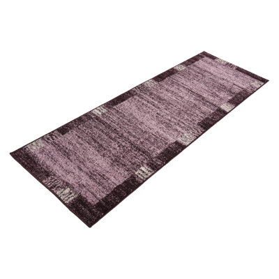 Tapis uni / rayé de couleur violette Desdemona