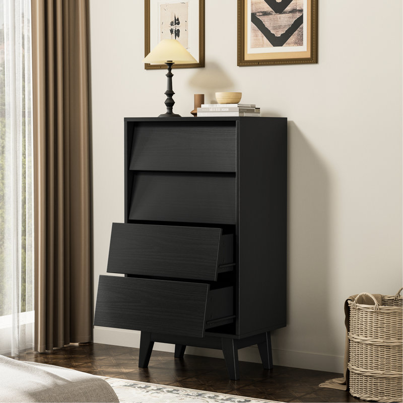 Commode à 4 tiroirs en noir