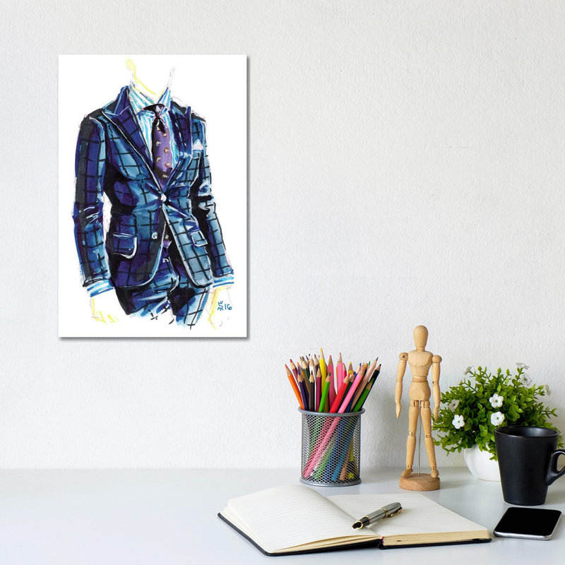 «Men Style II» par Sunflowerman - peinture sur toile tendue, H 12 po x l 8 po x P 0,75 po