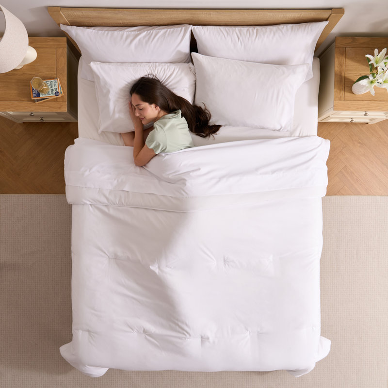 Ensemble d'édredon en microfibre 7 pièces avec draps, Blanc, Édredon de grande taille et 6 pièces supplément