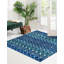 Tapis bleu / ivoire en polypropylène tissé à la machine Briehn-2111420109