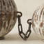 Ensemble de 4 porte-bougies à nervures rétro avec chaîne - Ensemble de chandelles en fer rustique pour manteau de cheminée, console et table basse