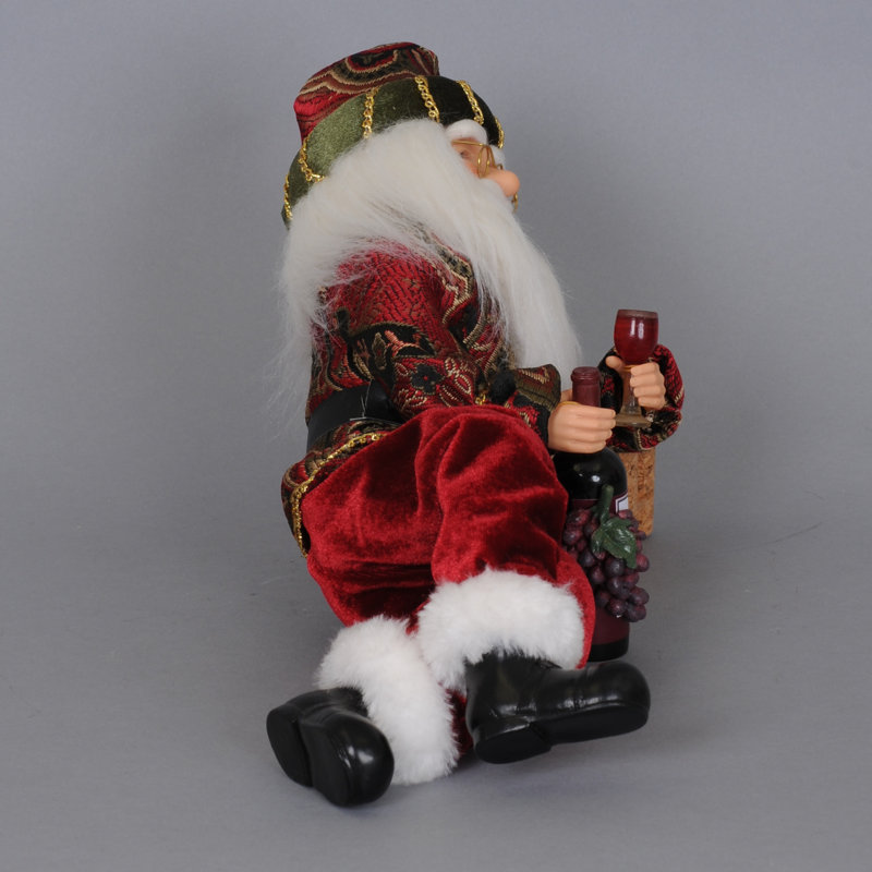 Christmas Wine Time Santa Figurine
