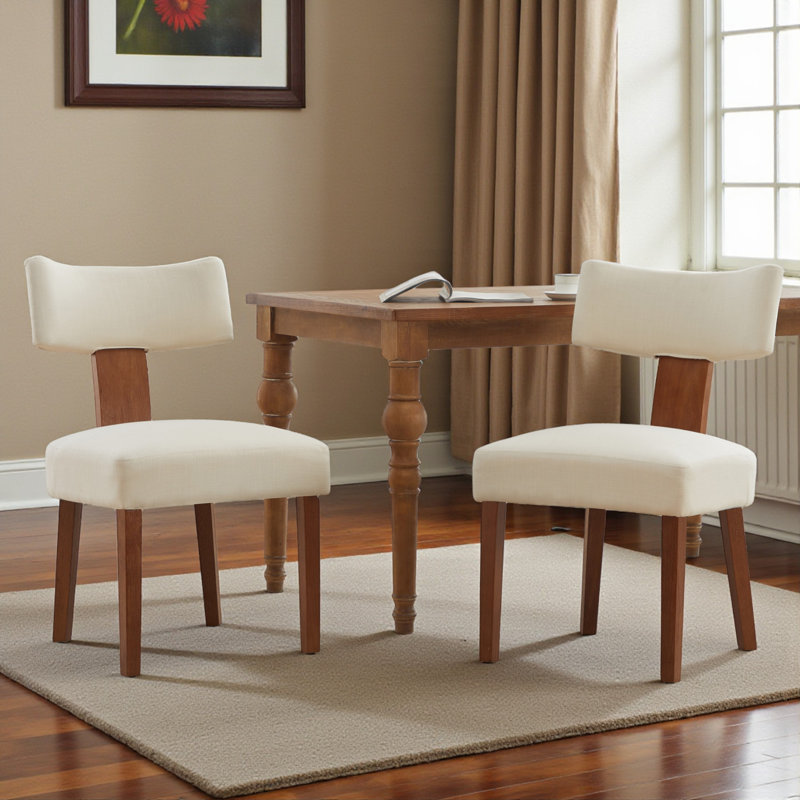 Chaise d'appoint rembourrée en bois massif, Blanc