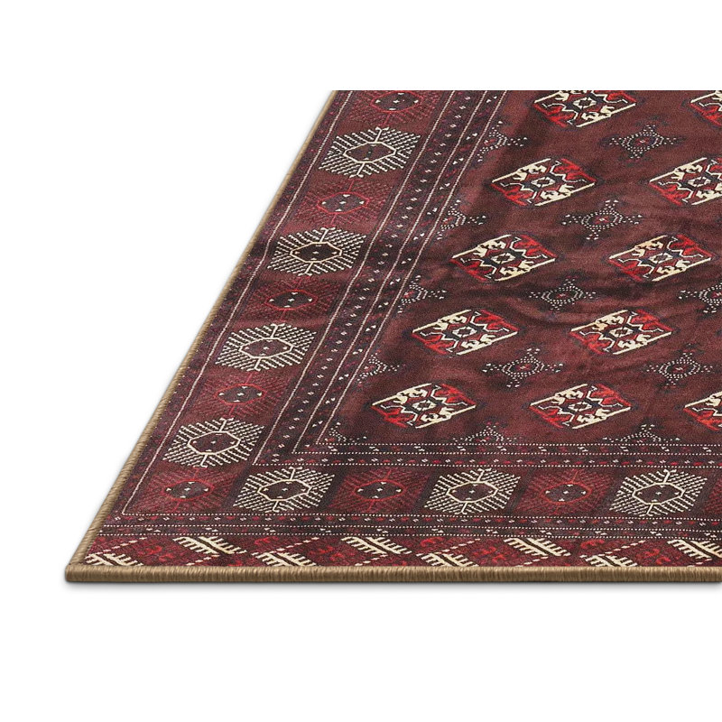 Tapis traditionnel rouge / brun Stegeman, Rectangle 4 pi x 6 pi