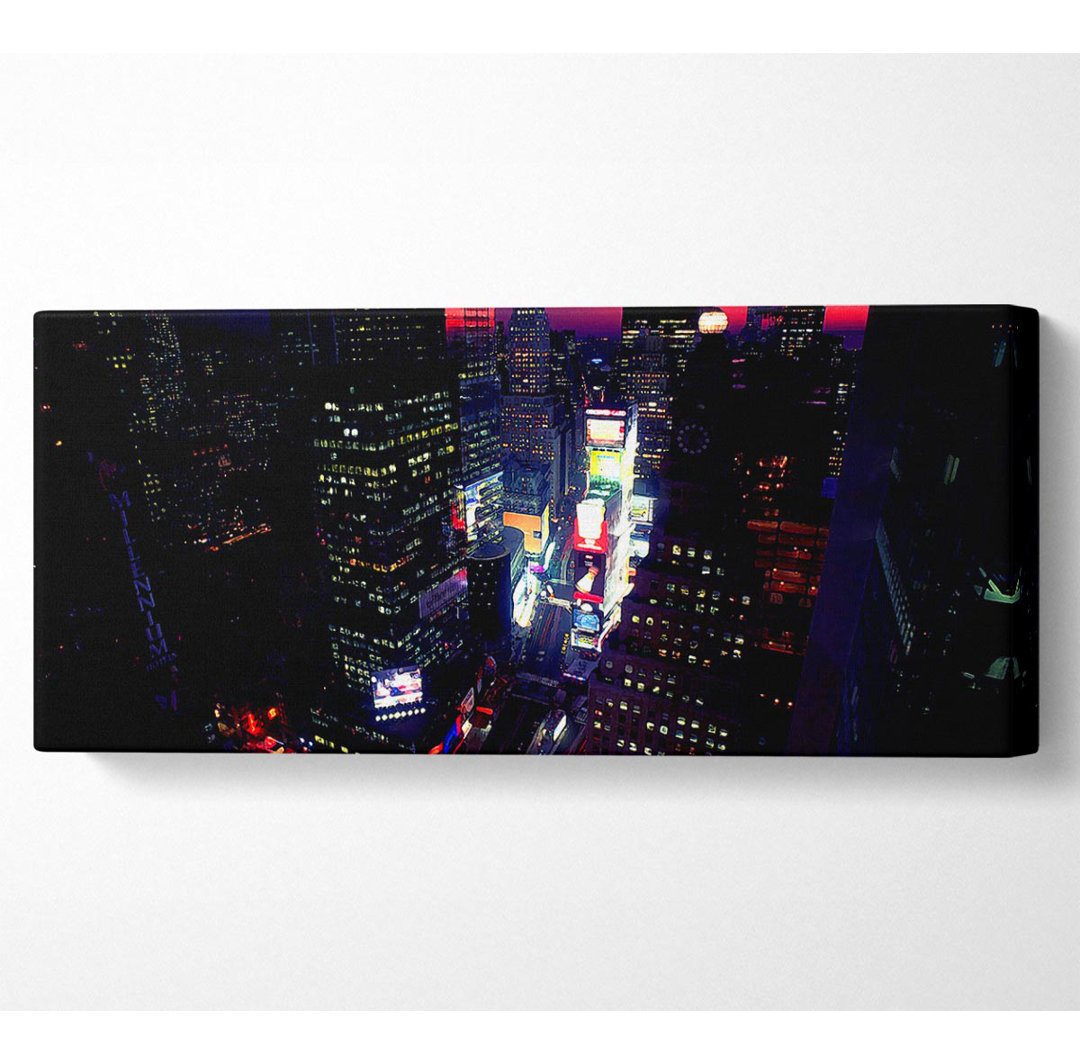 New York City Pink Skies From Above - Kunstdrucke auf Leinwand - Wrapped Canvas