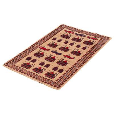 Saim One-of-a-Kind 2'10" X 4'8" New Age Wool Area Rug in Tan