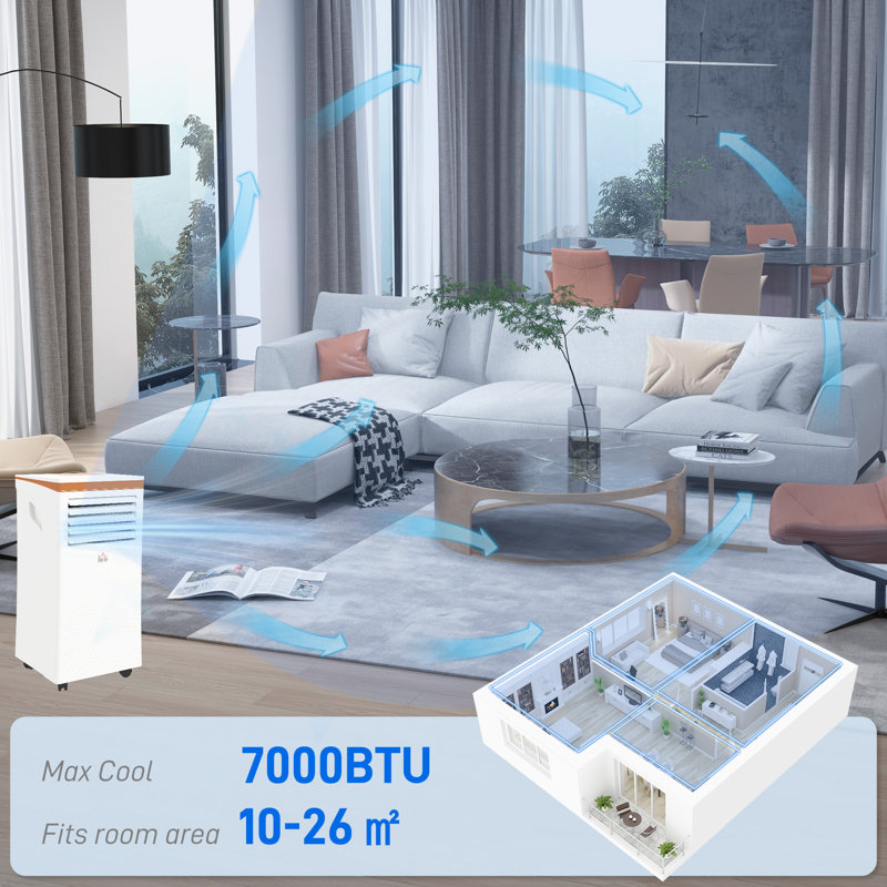 Portable Air Conditioner with Remote, 7,000 BTU