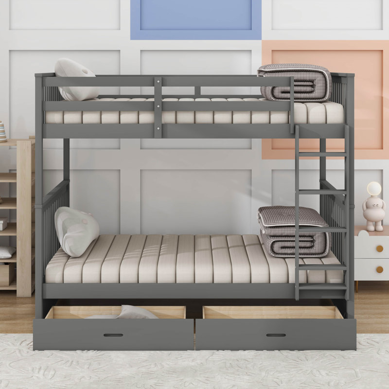 Harriet Bee Bunk Bed With Ladders And Drawers - Wayfair Canada