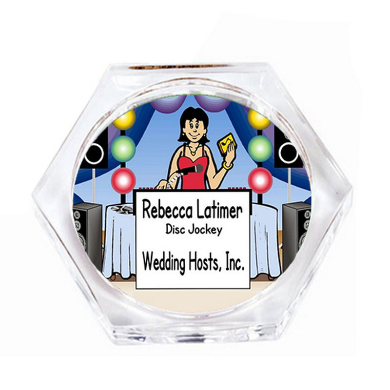 Personalized Disc Jockey / MC - Ensemble de cadeau pour sous-verre féminin (4 sous-verres), Oui