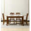 Table de salle à manger de style américain avec plateau en pierre frittée et structure en bois massif-497764668