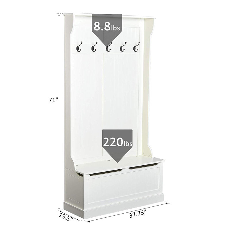 Petillo Hall Tree 37.75'' Wide with Bench