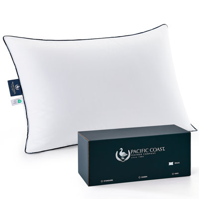 Pacific Coast White Goose Down Fiber Bed Pillow, Standard Pillow 2 Pack