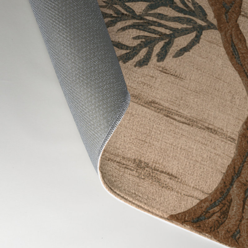 Botanical Brown Indoor and Outdoor Area Rug, Rectangle 3' x 5'