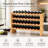 four-layer bamboo wood combinable wine display rack stackable holds thirty-six wine bottles