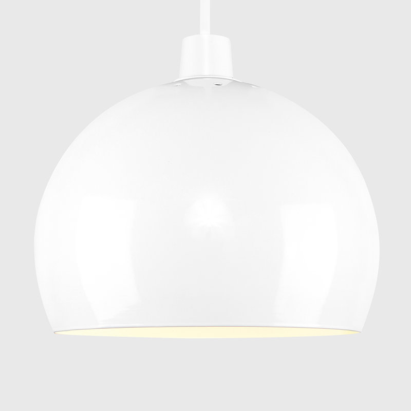 Arco 14.7cm H Metal Round Pendant Shade ( Clip On ), White