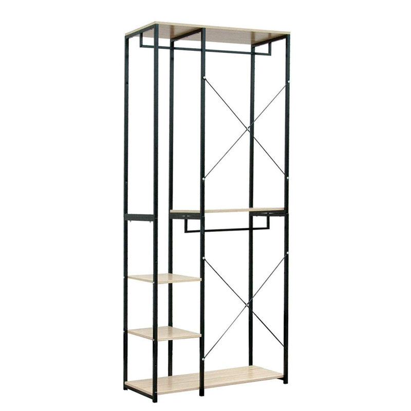 Alelia 90cm Clothing Rack, Black/Light Oak