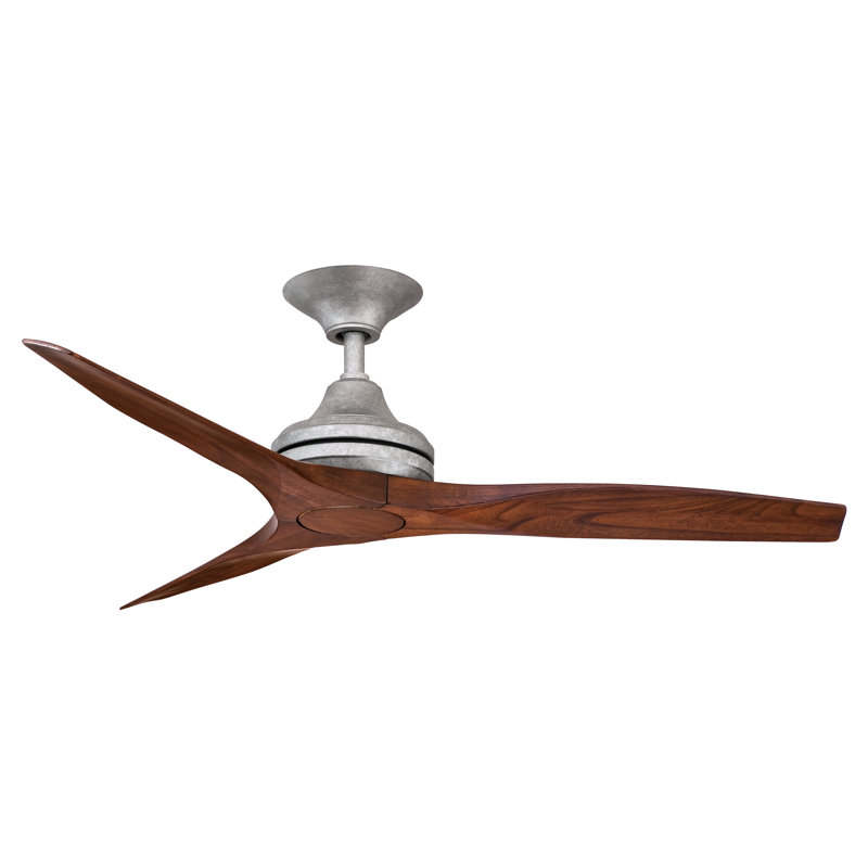 Spitfire 48 inch Indoor/Outdoor Ceiling Fan - Galvanized with Whiskey Wood Blades, Whiskey Wood, Galvanized