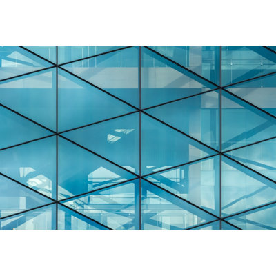 Marca Glass Wall With Reflections - Wrapped Canvas Photograph