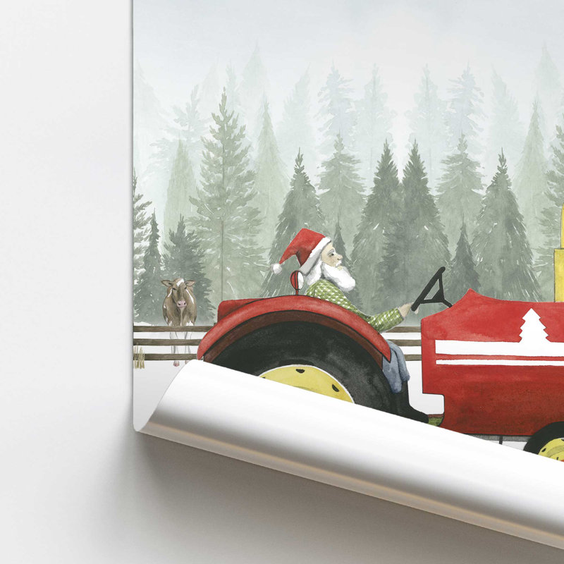 «Santa's Christmas Tractor Ride II», impression, Sans cadre, papier, H 16 po x l 20 po
