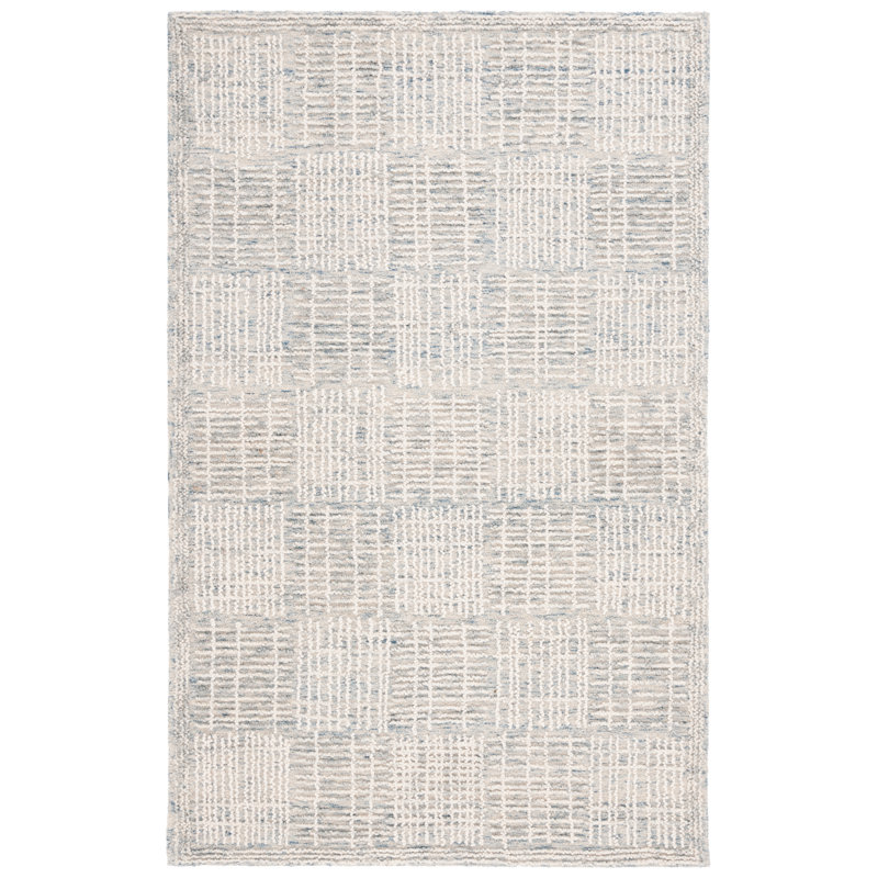 Tapis géométrique en coton touffeté à la main Ludena, Rectangle 9 pi x 12 pi