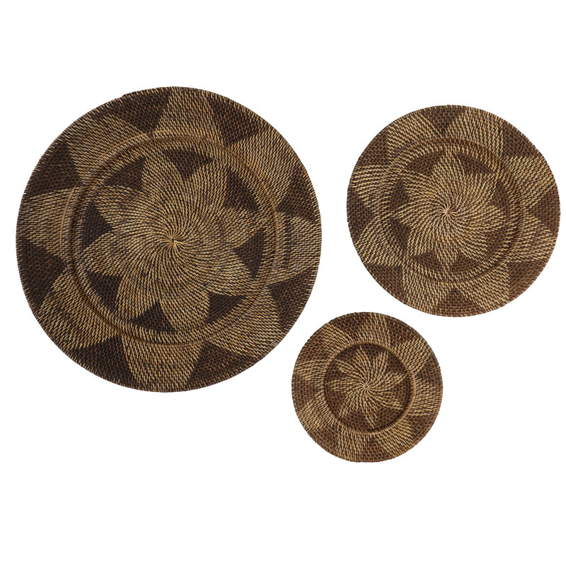 Ensemble de 3 paniers en osier, Marron foncé