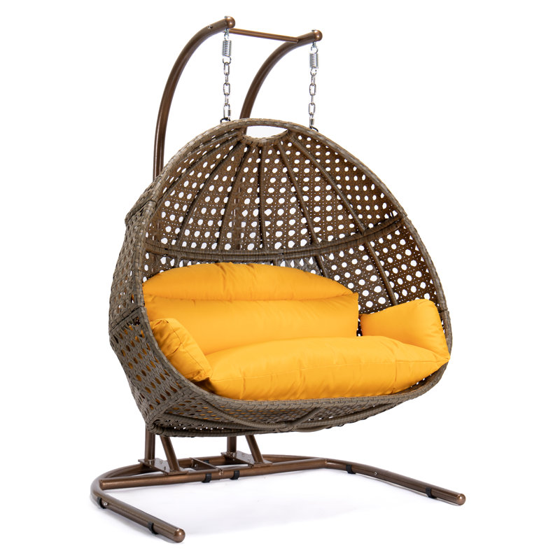 Balancelle double avec support Tallulah, Beige, Blanc, 57.5