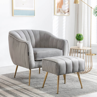 Fauteuil d'appoint avec repose-pieds