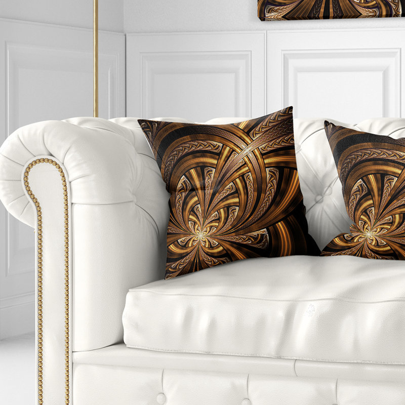  Coussin abstrait fleur fractale, 18 po x 18 po, Coussin décoratif
