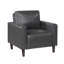 Fauteuil rembourré en similicuir de style moderne gris foncé