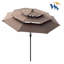 Parasol de patio extérieur à 3 niveaux 9 pi avec manivelle et inclinaison et évents pour terrasse de jardin-1347585653