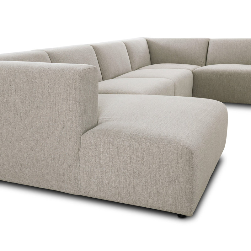 Lawndale Sectional, Napa Sandstone Polyester, Left Hand Facing