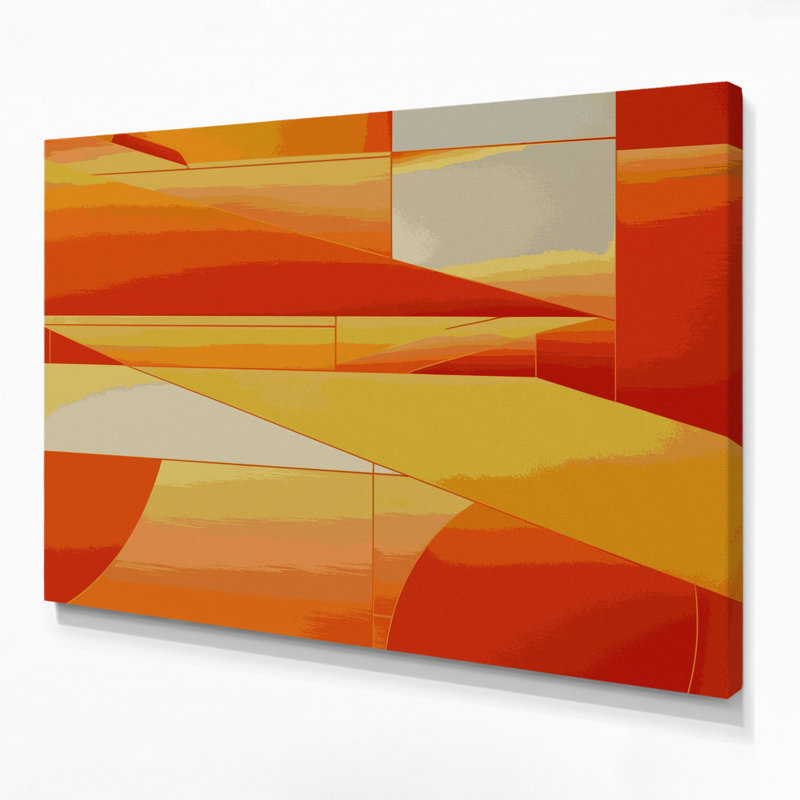 «Geometric Abstraction 70», art mural sur toile brune, H 12 po x l 18 po