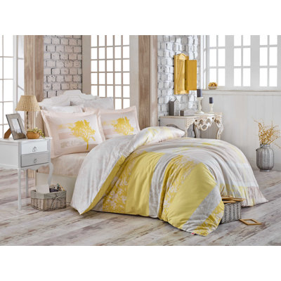Cotton Satin Floral Duvet Cover