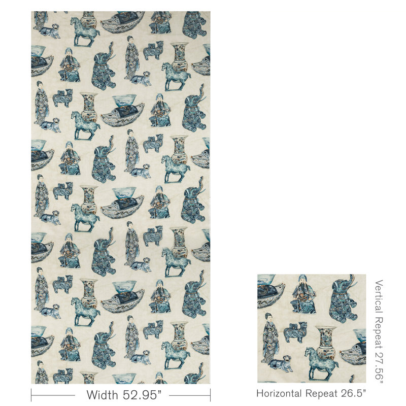 Mindoro Tambelan Print Fabric, Porcelain